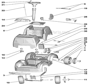Page A Diagram and Parts List for N8415  Power Wheels Ride-On Cars